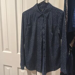 Ladies Talbotts button down navy blouse size small